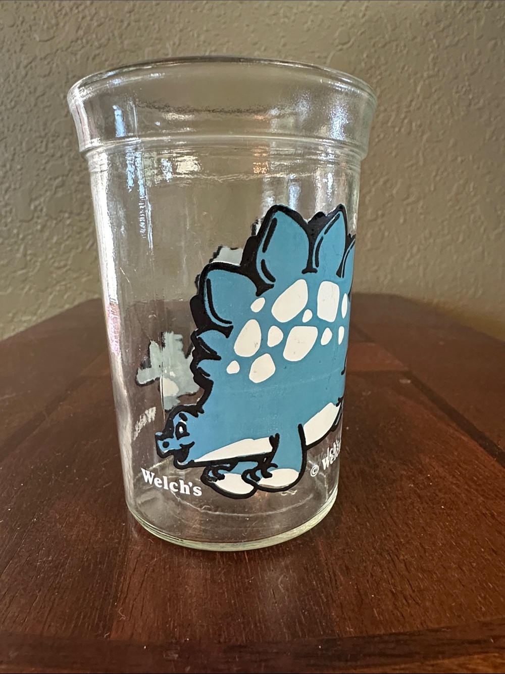 Vintage 1988 Welch's Stegosaurus Dinosaur Jelly Jar Glass